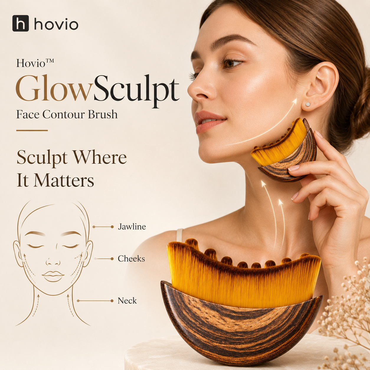 Hovio™ GlowSculpt Face Contour Brush
