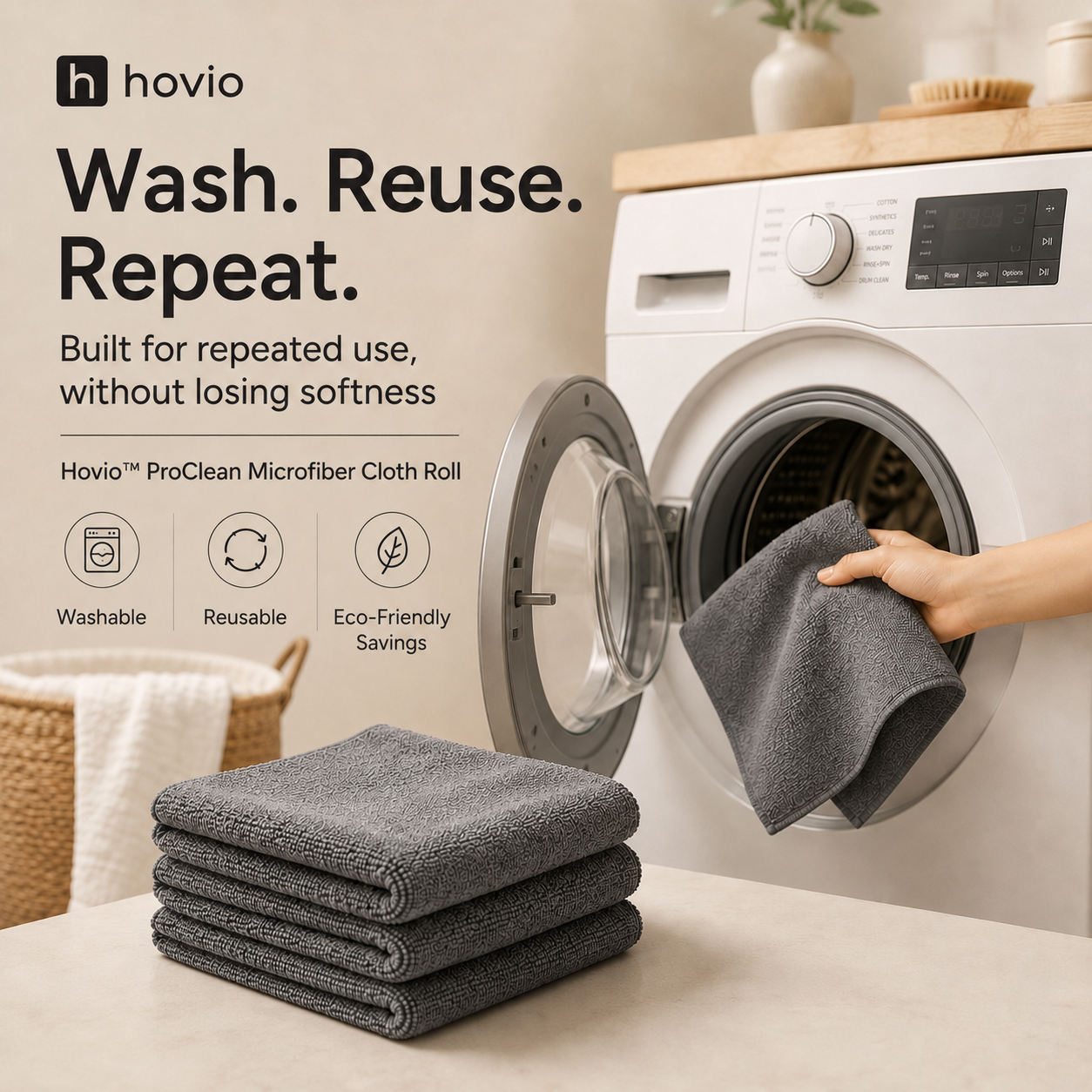 Hovio™ ProClean Microfiber Cloth Roll
