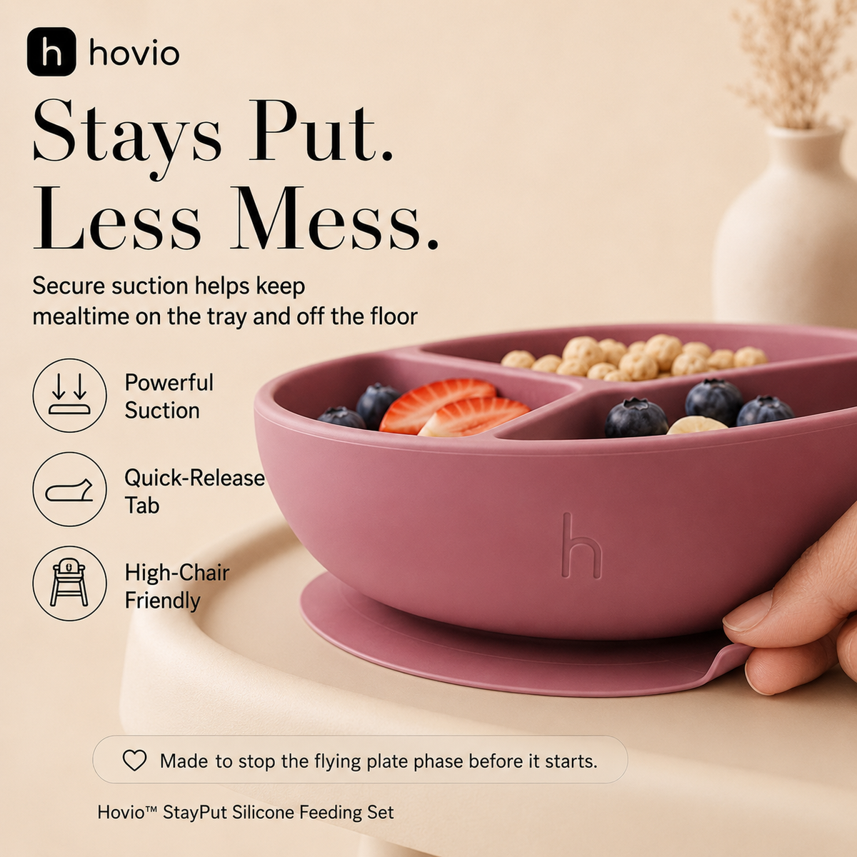 Hovio™ StayPut Silicone Feeding Set
