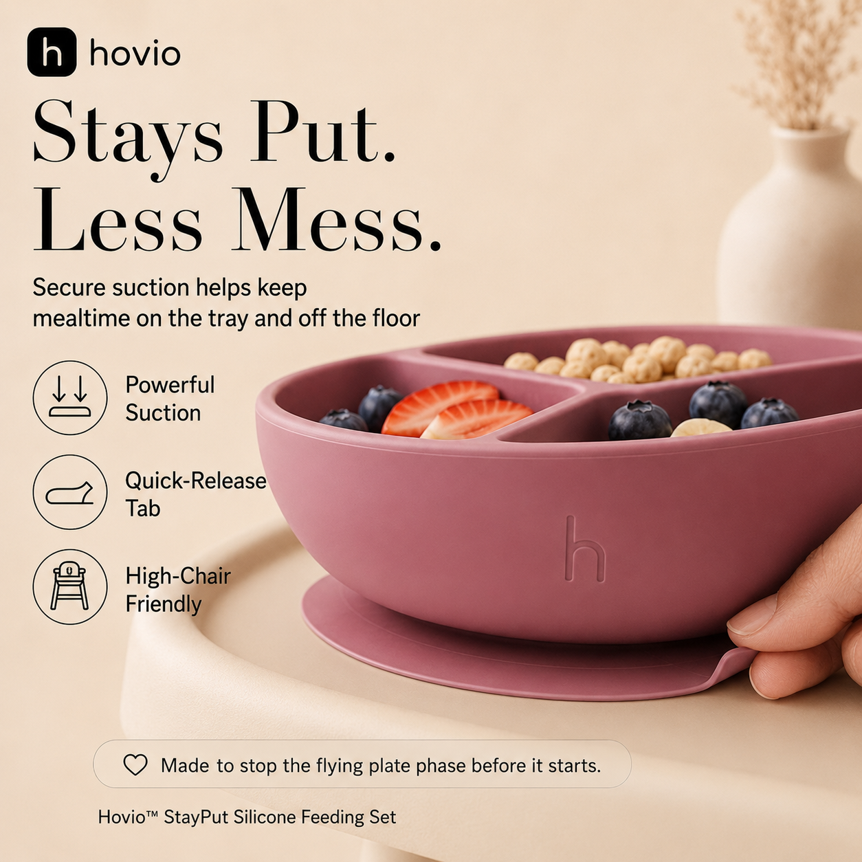 Hovio™ StayPut Silicone Feeding Set