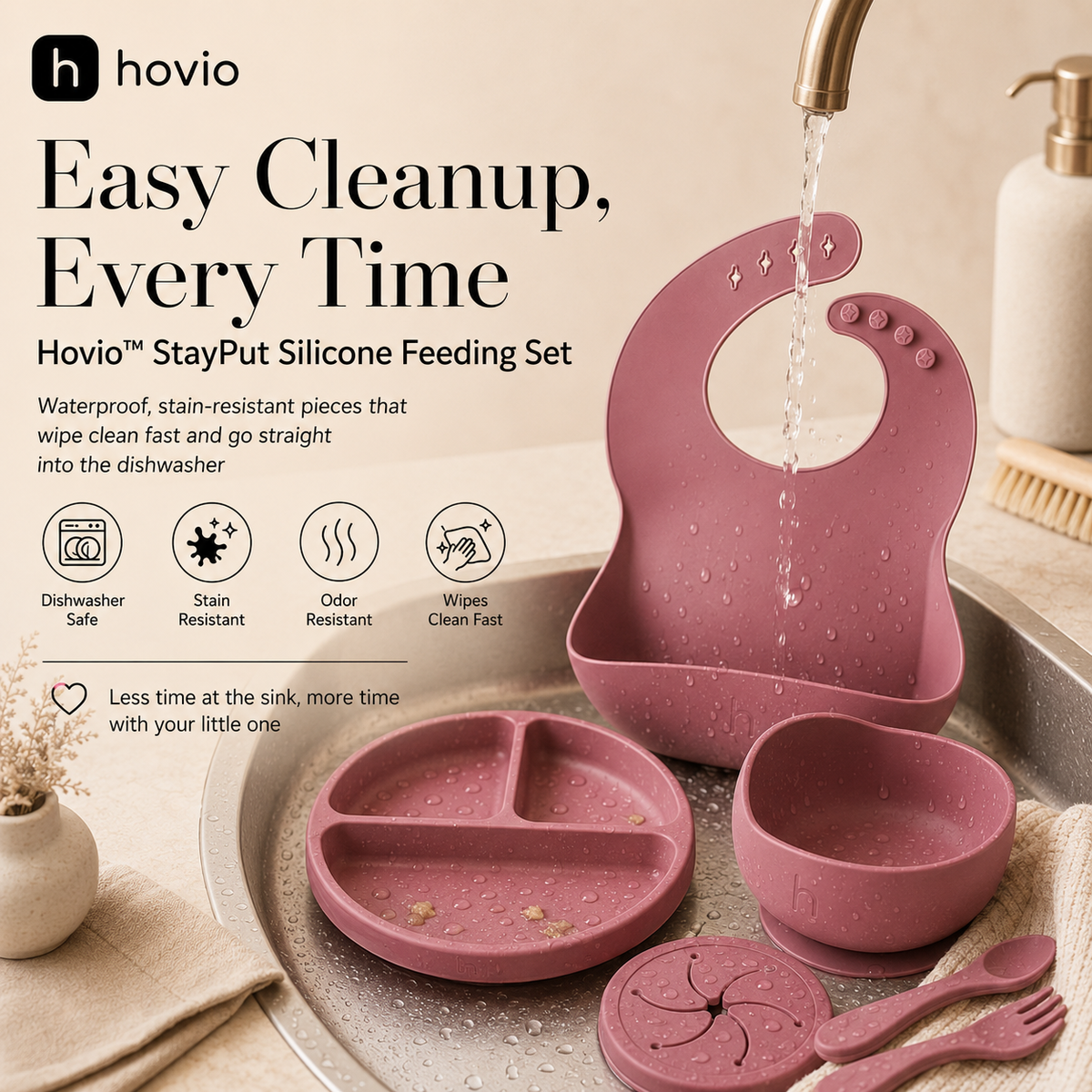 Hovio™ StayPut Silicone Feeding Set