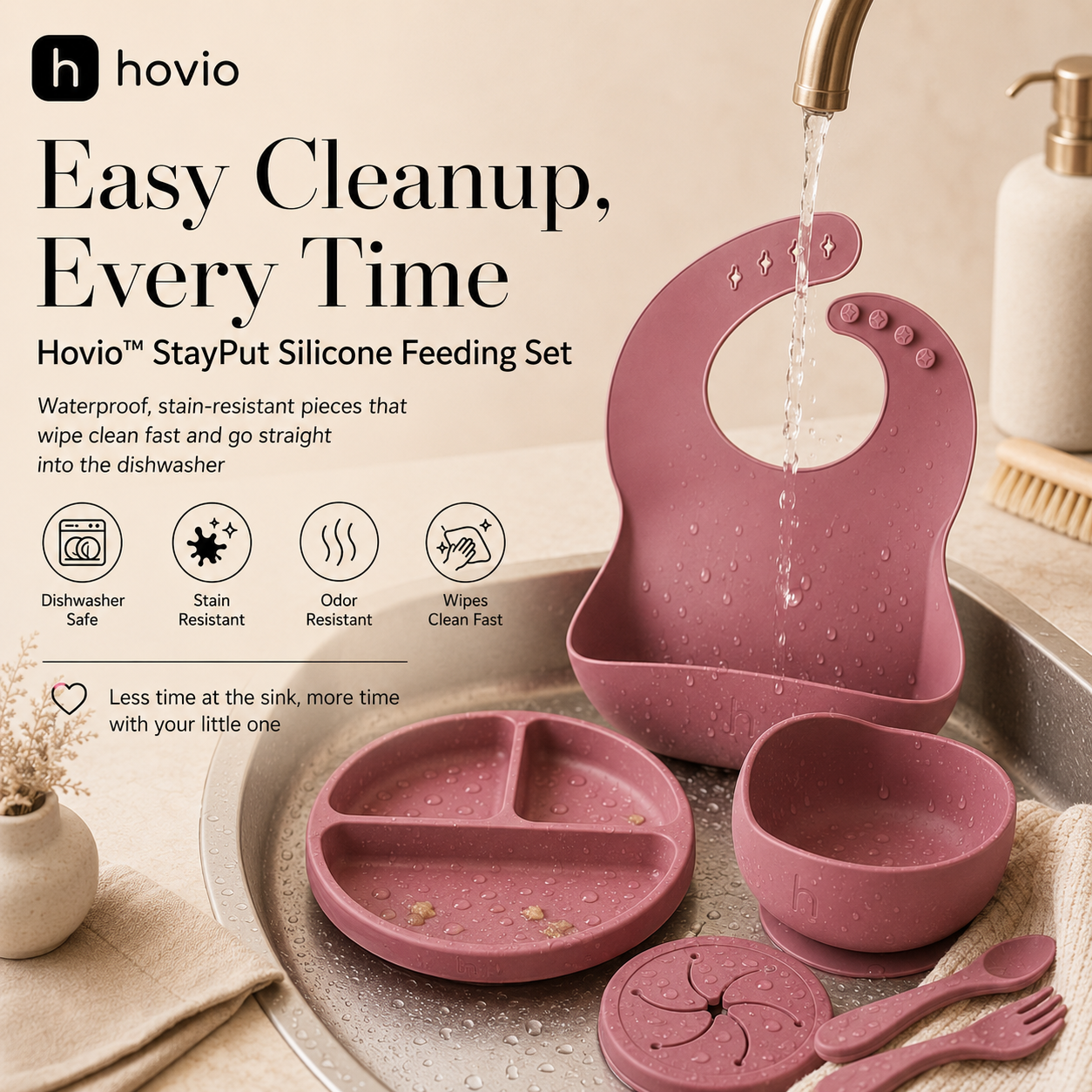 Hovio™ StayPut Silicone Feeding Set