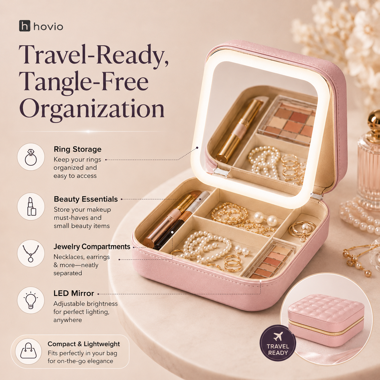 Hovio™ LumiCase LED Jewelry Organizer