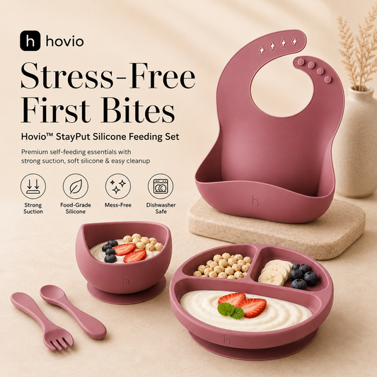 Hovio™ StayPut Silicone Feeding Set